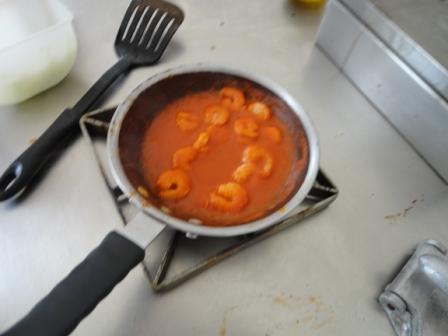Cooking Shrimp in Tomato Purre & Chipotle