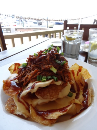 Bretts Pulled Pork with Cheese over Homemade Chips